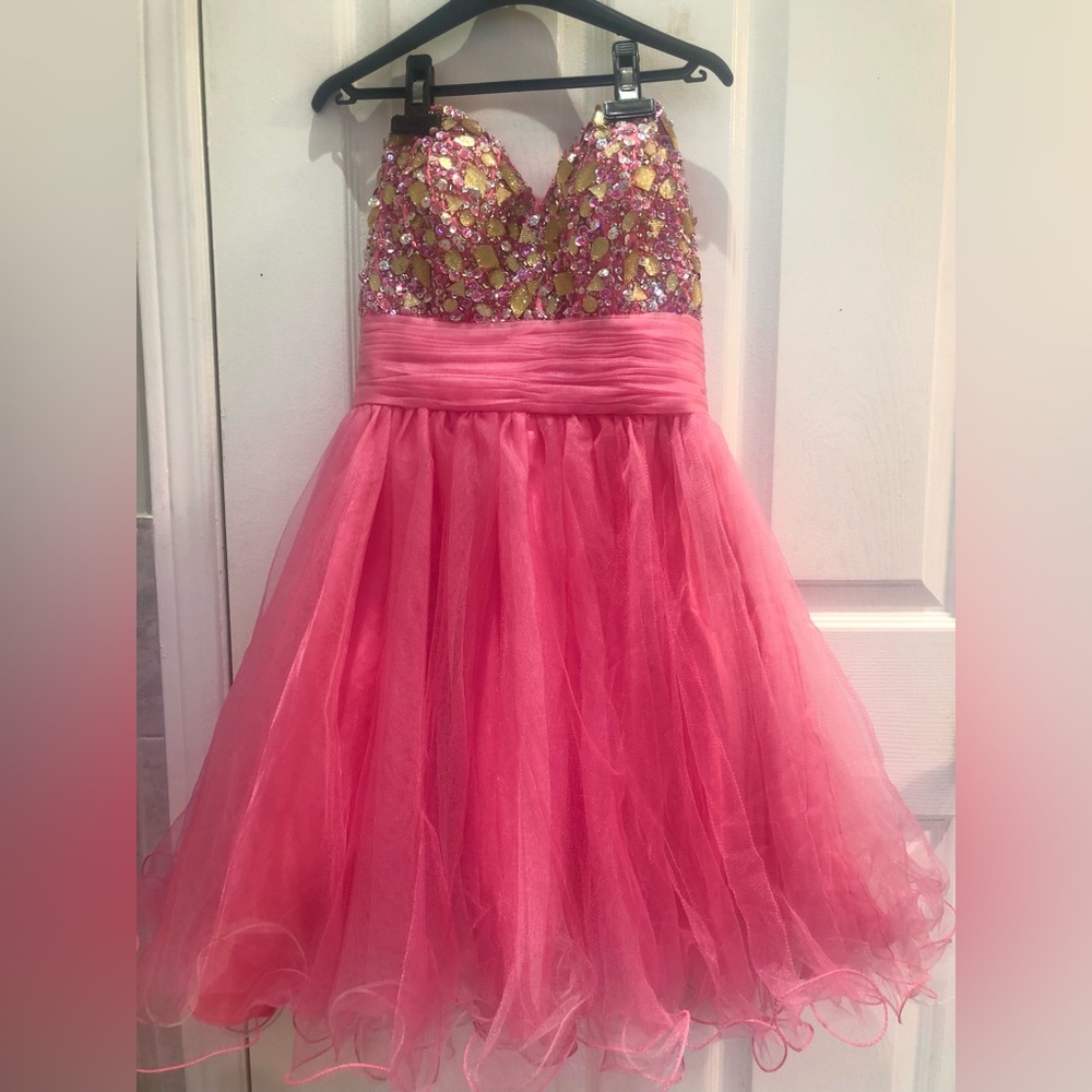 Pink strapless formal/prom short dress